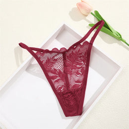 Tanga Floral Transparente de Cintura Baixa