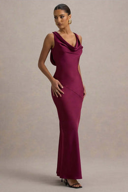 Vestido Comprido de Cetim com Costas Descobertas