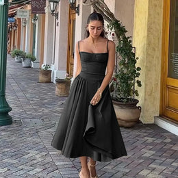 Vestido Midi Floral de Cintura Alta — Modelo A