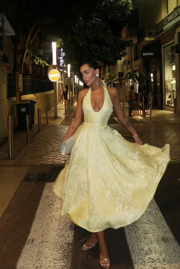 Vestido Comprido com Laço e Corpete