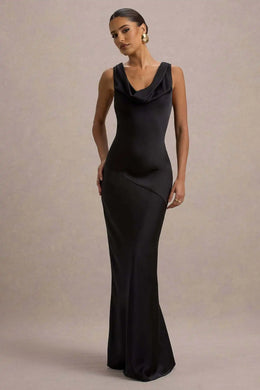 Vestido Comprido de Cetim com Costas Descobertas