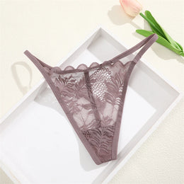 Tanga Floral Transparente de Cintura Baixa
