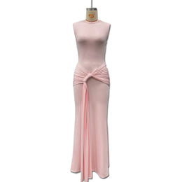 Vestido Comprido sem Mangas com Costas Descobertas