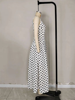 Vestido Comprido de Bolas sem Mangas