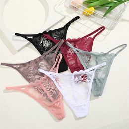 Tanga Floral Transparente de Cintura Baixa