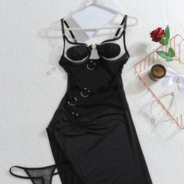Conjunto de Lingerie com Detalhes Metálicos — 2 Peças