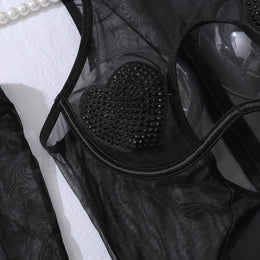 Conjunto de Lingerie com Decote em V — 3 Peças