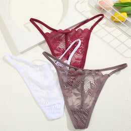 Tanga Floral Transparente de Cintura Baixa