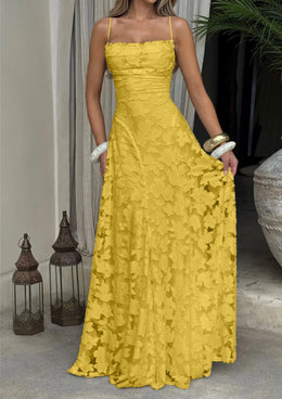 Vestido Comprido de Chiffon com Costas Descobertas