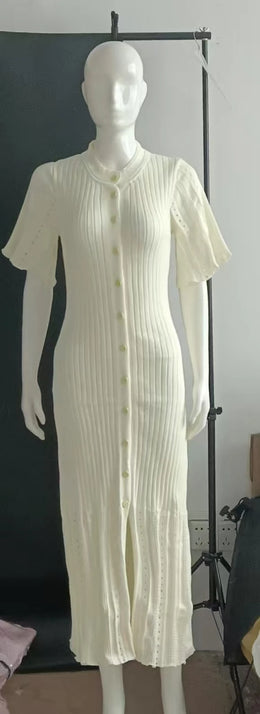Vestido Midi de Malha com Botões