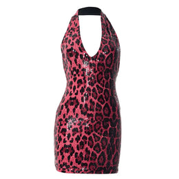 Vestido Curto com Lantejoulas e Decote em V