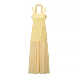 Vestido Comprido em Tule com Laços
