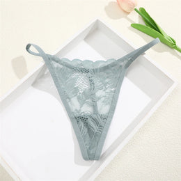 Tanga Floral Transparente de Cintura Baixa