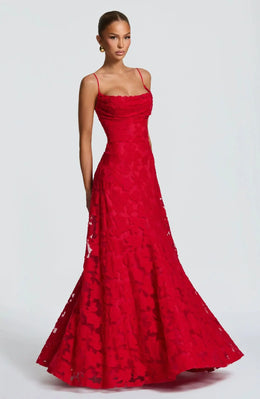 Vestido Comprido de Chiffon com Costas Descobertas