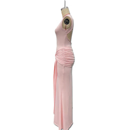 Vestido Comprido sem Mangas com Costas Descobertas