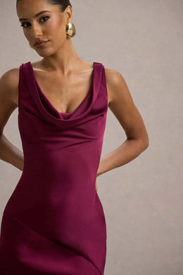 Vestido Comprido de Cetim com Costas Descobertas