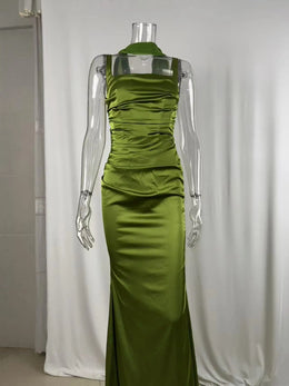 Vestido Comprido sem Alças com Corpete