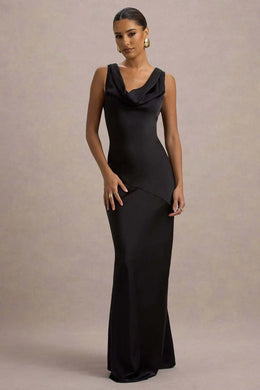 Vestido Comprido de Cetim com Costas Descobertas