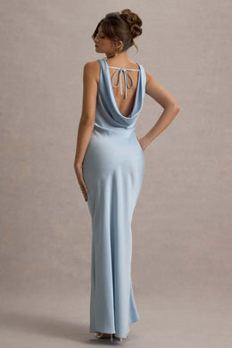 Vestido Comprido de Cetim com Costas Descobertas