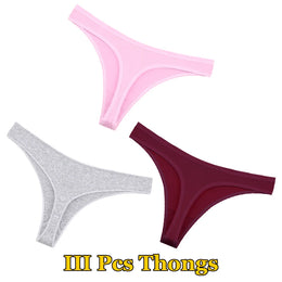 Kit 3 Tangas de Algodão FINETOO