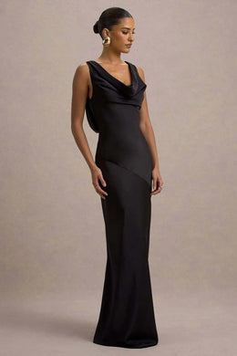 Vestido Comprido de Cetim com Costas Descobertas