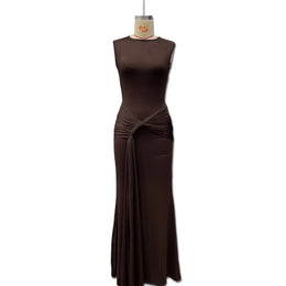 Vestido Comprido sem Mangas com Costas Descobertas