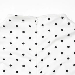 Vestido Comprido Vintage de Bolas sem Mangas