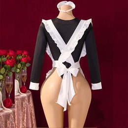 Conjunto Cosplay de Empregada em Renda