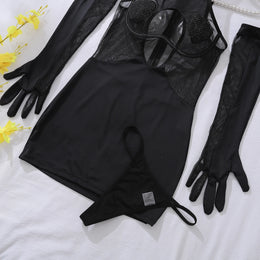 Conjunto de Lingerie com Decote em V — 3 Peças