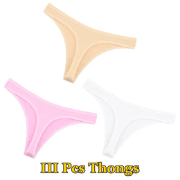 Kit 3 Tangas de Algodão FINETOO