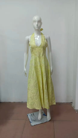 Vestido Comprido com Laço e Corpete