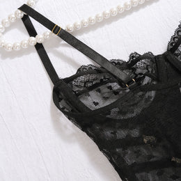 Vestido Elegante de Renda com Decote Halter
