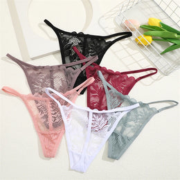 Tanga Floral Transparente de Cintura Baixa