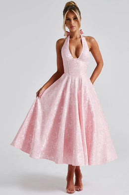 Vestido Comprido com Laço e Corpete