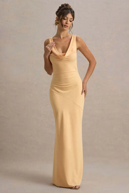 Vestido Comprido de Cetim com Costas Descobertas