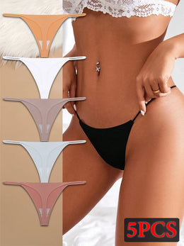 Kit 5 Cuecas Sem Costura de Seda de Gelo