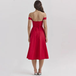 Vestido Midi Floral com Corpete e Bolsos