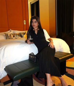 Vestido Midi de Malha com Botões