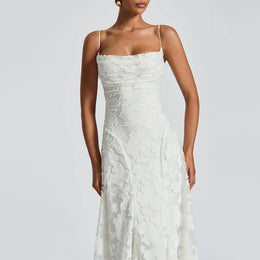 Vestido Comprido de Chiffon com Costas Descobertas