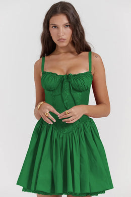 Vestido Curto Floral com Corpete