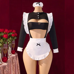 Conjunto Cosplay de Empregada em Renda
