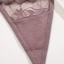 Tanga Floral Transparente de Cintura Baixa