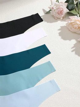 Kit de 5 Tangas em V de Seda Gelo Lisa