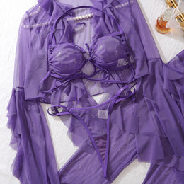 Conjunto de Praia em Malha — 4 Peças