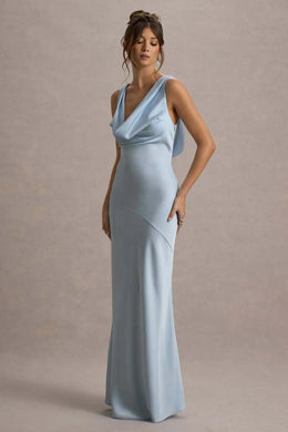 Vestido Comprido de Cetim com Costas Descobertas