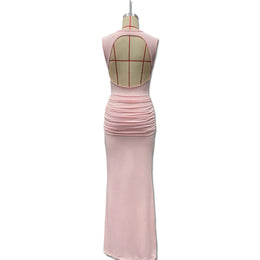 Vestido Comprido sem Mangas com Costas Descobertas