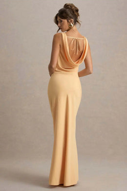 Vestido Comprido de Cetim com Costas Descobertas