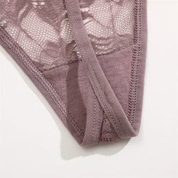 Tanga Floral Transparente de Cintura Baixa