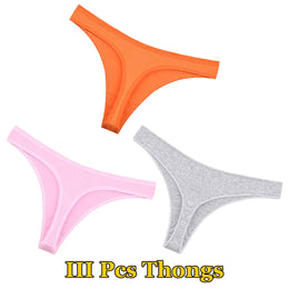 Kit 3 Tangas de Algodão FINETOO