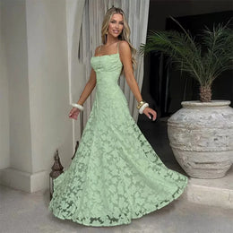 Vestido Comprido de Chiffon com Costas Descobertas
